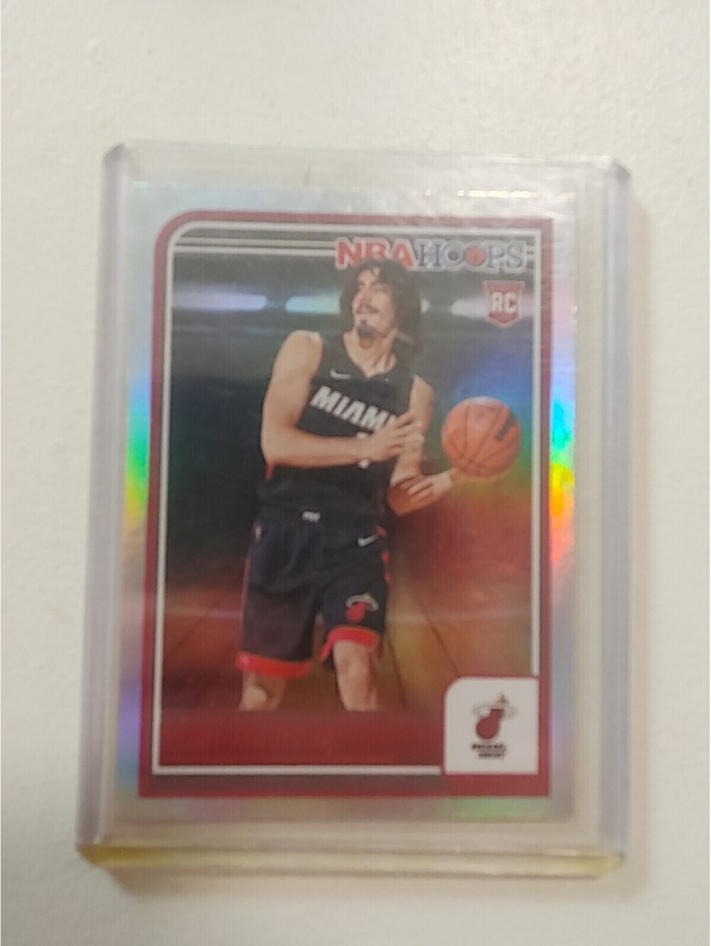 JAMIE JAQUEZ JR. Heat NBA HOOPS 2023-24 SILVER HOLO ROOKIE #249